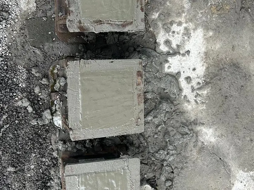 Concrete cube specimens cast on site for compressive strength testing