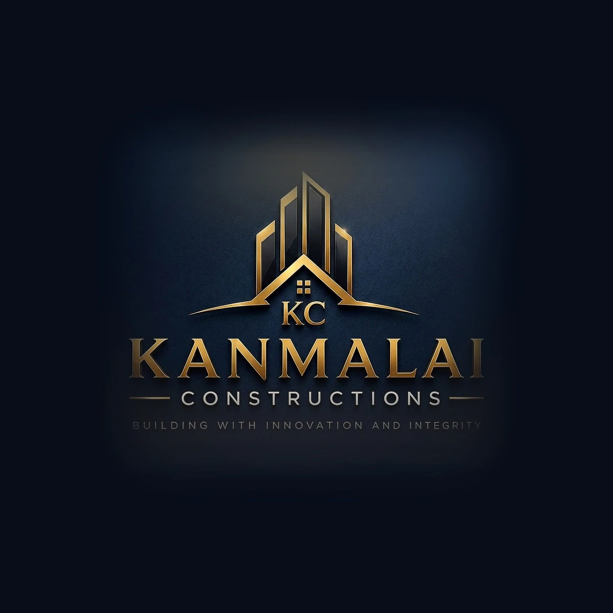 The Kanmalai Constructions lockup: the KC tower-and-roofline mark above the wordmark